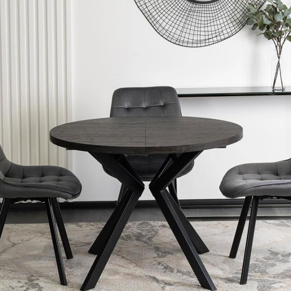Masă de bucătărie extensibilă Mebel Elite Lukas 250 MDF/ Black photo 6