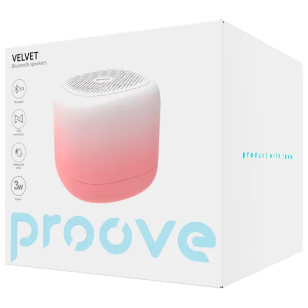 Boxă portabilă Proove Velvet 3 W/ Pink photo 3 Boxă portabilă Proove Velvet 3 W/ Pink photo 3