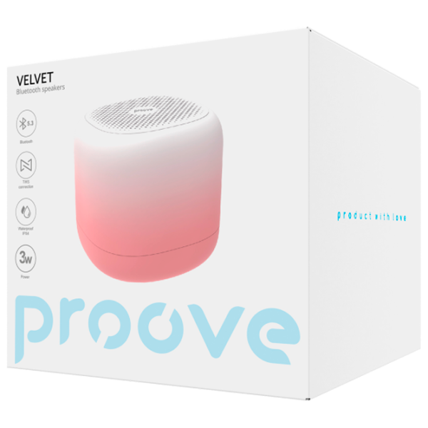 Boxă portabilă Proove Velvet 3 W/ Pink photo 3 Boxă portabilă Proove Velvet 3 W/ Pink photo 3