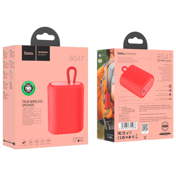 Boxă portabilă Hoco BS47 Uno 5 W/ Red photo 4