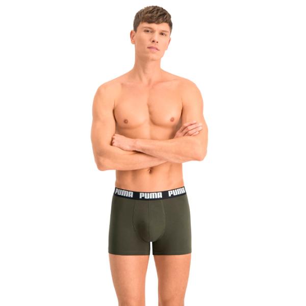 Tрусы для мужчин Puma Basic Boxer 2P S / Тёмно-зелёный photo 1