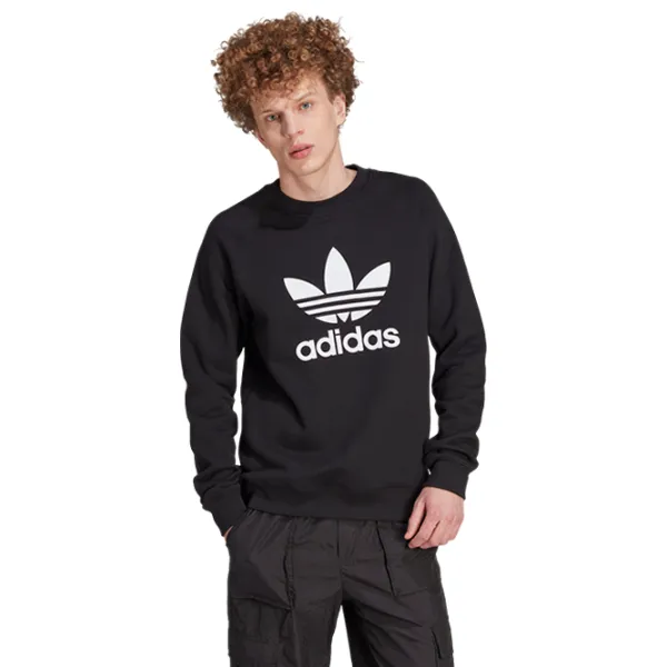 Hanorac pentru bărbați Adidas Trefoil Crew  Drept / Black photo 2