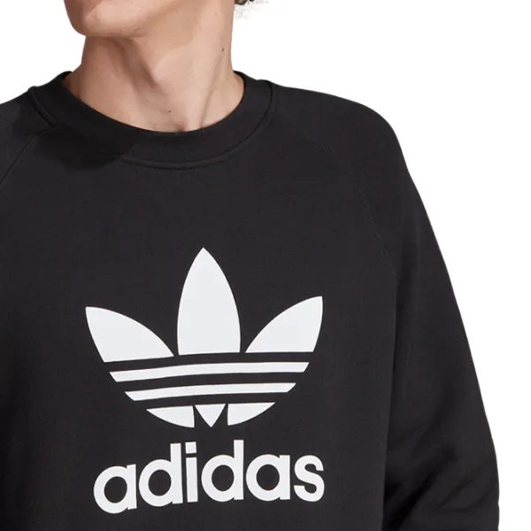 Hanorac pentru bărbați Adidas Trefoil Crew  Drept / Black photo 4
