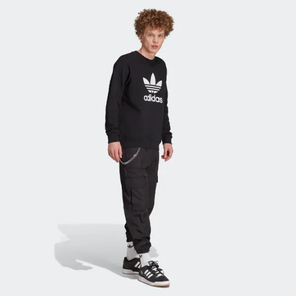 Hanorac pentru bărbați Adidas Trefoil Crew  Drept / Black photo 5