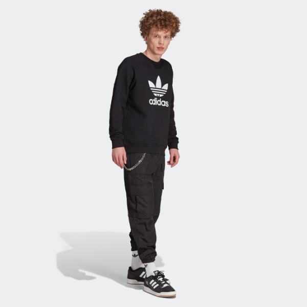 Hanorac pentru bărbați Adidas Trefoil Crew  Drept / Black photo 5