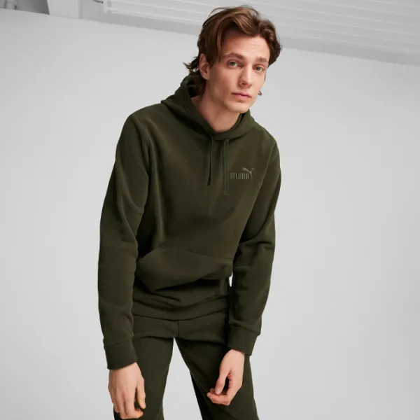 Hanorac pentru bărbați Puma Ess Elevated Polarfleece Hoodie  Drept / Dark Olive photo 3