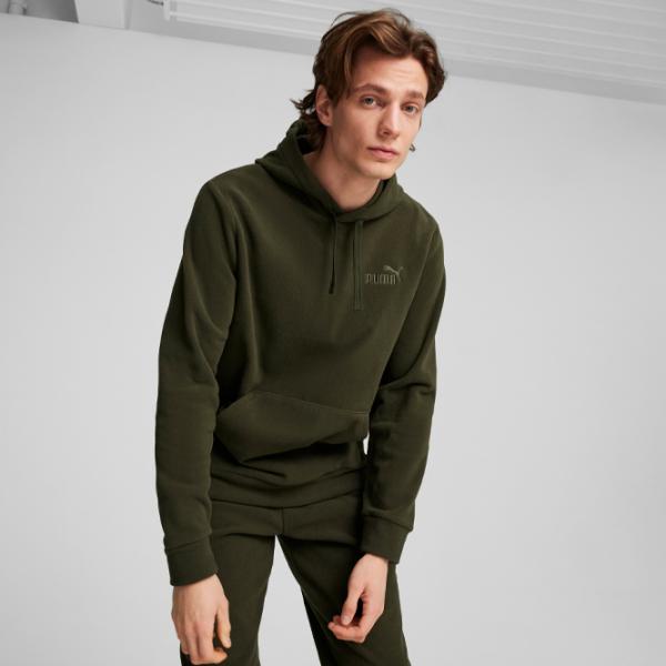 Hanorac pentru bărbați Puma Ess Elevated Polarfleece Hoodie  Drept / Dark Olive photo 3