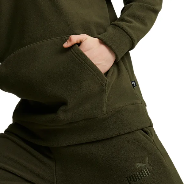 Hanorac pentru bărbați Puma Ess Elevated Polarfleece Hoodie  Drept / Dark Olive photo 6