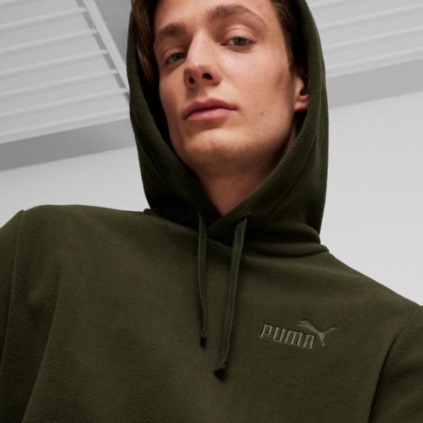Hanorac pentru bărbați Puma Ess Elevated Polarfleece Hoodie  Drept / Dark Olive photo 7