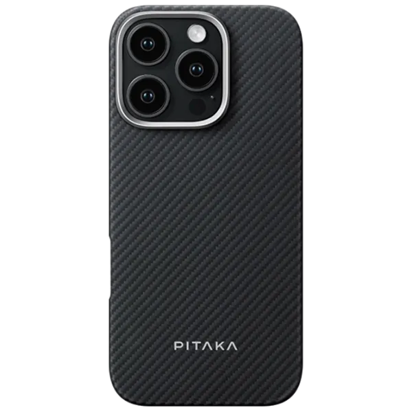 Чехол для смартфона Apple iPhone 16 Pro Pitaka / MagSafe Back / PC / Серый Черный photo 1