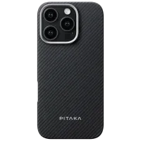 Чехол для смартфона Apple iPhone 16 Pro Pitaka / MagSafe Back / PC / Серый Черный