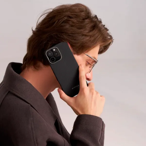 Чехол для смартфона Apple iPhone 16 Pro Pitaka / MagSafe Back / PC / Серый Черный photo 3