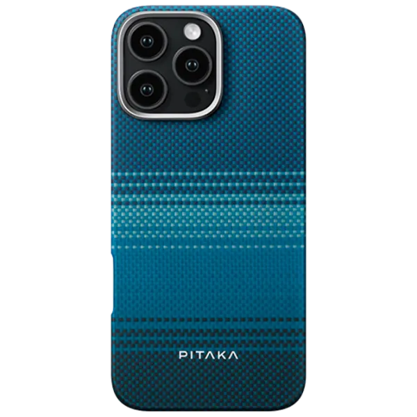 Husă pentru smartphone Apple iPhone 16 Pro Pitaka / MagSafe Back / PC / White Blue photo 1