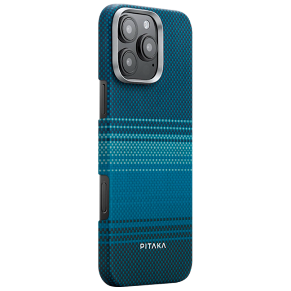 Husă pentru smartphone Apple iPhone 16 Pro Max Pitaka / MagSafe Back / PC / White Blue photo 3
