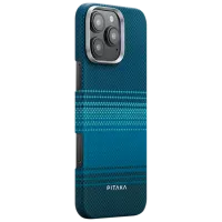 Husă pentru smartphone Apple iPhone 16 Pro Max Pitaka / MagSafe Back / PC / White Blue photo 3