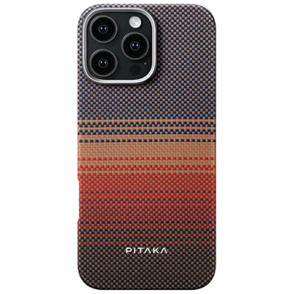 Husă pentru smartphone Apple iPhone 16 Pro Pitaka / MagSafe Back / PC / Sunset Red photo 1
