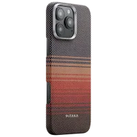 Husă pentru smartphone Apple iPhone 16 Pro Pitaka / MagSafe Back / PC / Sunset Red photo 2
