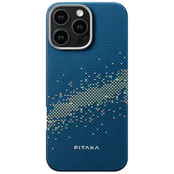 Husă pentru smartphone Apple iPhone 16 Pro Pitaka / MagSafe Back / PC / Milky Way Galaxy Blue photo 1