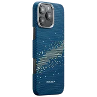 Husă pentru smartphone Apple iPhone 16 Pro Pitaka / MagSafe Back / PC / Milky Way Galaxy Blue photo 2