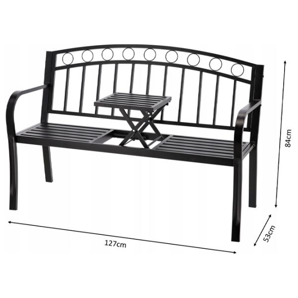 Scaun de grădină GardenLine MEB0797 Metal / Metal / Black photo 2 Scaun de grădină GardenLine MEB0797 Metal / Metal / Black photo 2