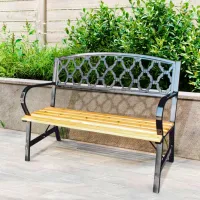 Садовый стул GardenLine MEB2941 Сталь / Массив / Черный Natural photo 2