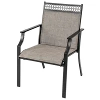 Садовый стул Costway NP11362CF-2 Металл / Ткань / Коричневый Черный