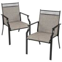 Scaun de grădină Costway NP11362CF-2 Metal / Pânză / Brown Black photo 3