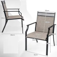 Scaun de grădină Costway NP11362CF-2 Metal / Pânză / Brown Black photo 5
