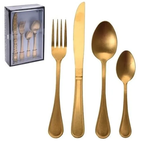 Set tacâmuri EH Antigue Gold  Inox / 16 photo 1 Set tacâmuri EH Antigue Gold  Inox / 16 photo 1