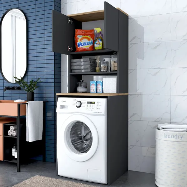 Шкаф для стиральных машин Mirage Meble KD101 ДСП / Antracit photo 3