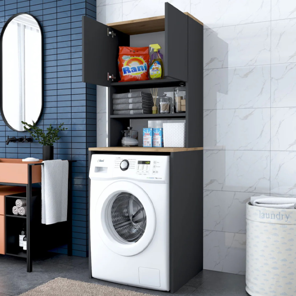 Шкаф для стиральных машин Mirage Meble KD101 ДСП / Antracit photo 3