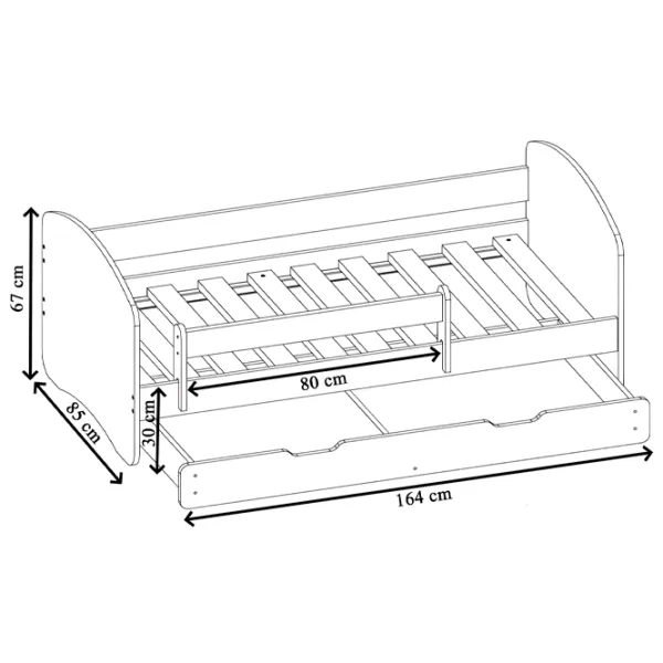 Детская кровать ACMA Meble Acma II 80 x 160 см / ЛДСП / Белый photo 4 Детская кровать ACMA Meble Acma II 80 x 160 см / ЛДСП / Белый photo 4