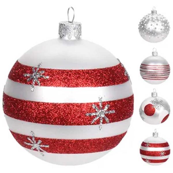 Игрушки для ёлки Christmas 45851 10 см / Белый, красный photo 1
