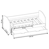 Детская кровать ACMA Meble Acma III Happy 70 x 140 см / ЛДСП / Дуб cонома photo 4