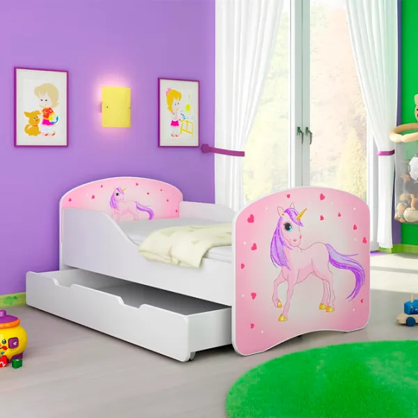 Детская кровать ACMA Meble Acma I Pony 70 x 140 см / ЛДСП / Розовый photo 1 Детская кровать ACMA Meble Acma I Pony 70 x 140 см / ЛДСП / Розовый photo 1
