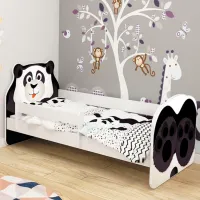 Детская кровать ACMA Meble Acma VII Animals Panda 80 x 160 см / ЛДСП / Белый photo 3