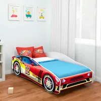 Pat pentru copii ACMA Meble Acma V Car 70 x 140 cm / PAL / Red photo 3