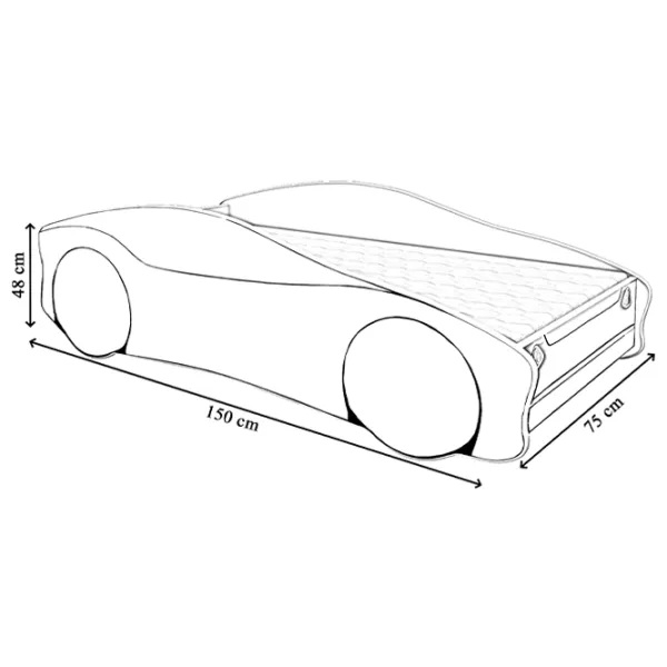 Детская кровать ACMA Meble Acma V Car 70 x 140 см / ЛДСП / Красный photo 5