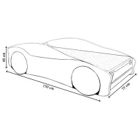 Pat pentru copii ACMA Meble Acma V Car 70 x 140 cm / PAL / Red photo 5