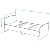 Детская кровать ML-Mobila Rio 90 x 200 см / ЛДСП / Дуб cонома photo 2