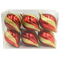 Игрушки для ёлки Christmas 20109 5.5 см / Красный, золотой