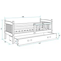 Детская кровать BMS Group Kubus 80 x 160 см / Массив / Графит photo 2