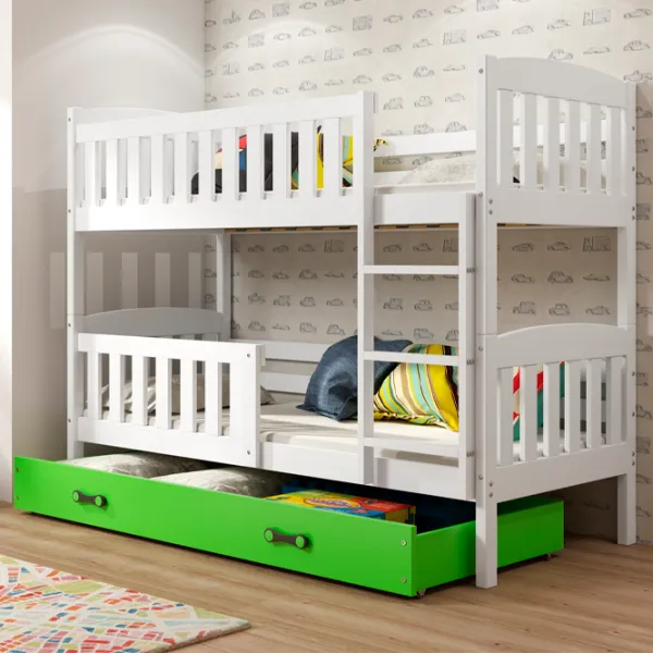 Pat pentru copii BMS Group Kubus 90 x 200 cm / Masiv / White photo 1