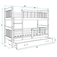 Детская кровать BMS Group Kubus 90 x 200 см / Массив / Белый photo 4