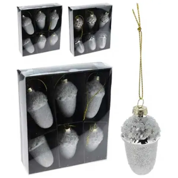 Jucării pentru brad Christmas 54214 4 cm / Silver photo 1