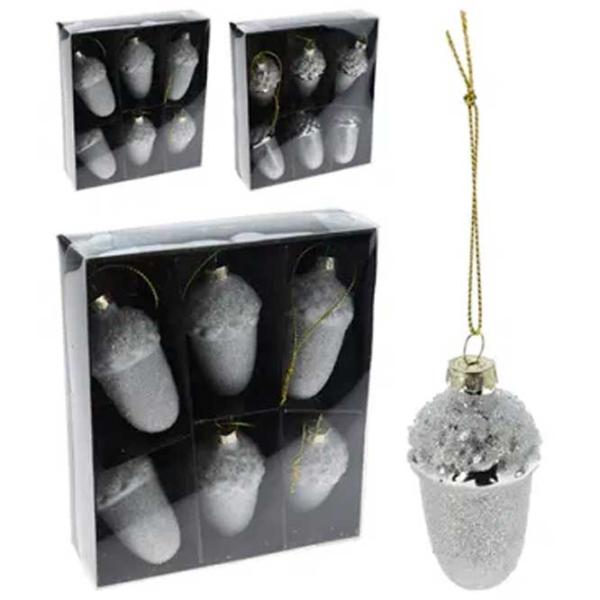 Jucării pentru brad Christmas 54214 4 cm / Silver photo 1