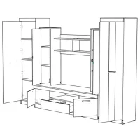 Living ML-Mobila МЛ - 6 Вар 1(2900) Liniară / Дуб белый крафтовый photo 2
