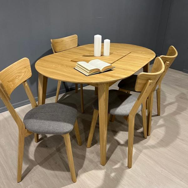 Masă de bucătărie extensibilă Mobicasa Hovdala 120/150x80 Lemn/ Natur Wax photo 4