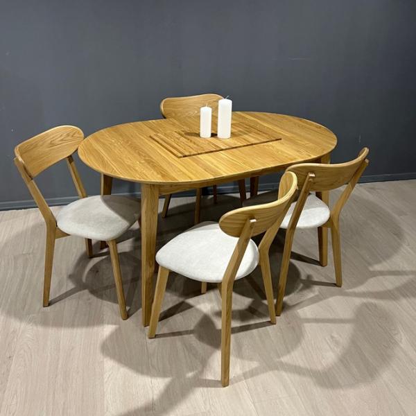 Masă de bucătărie extensibilă Mobicasa Hovdala 120/150x80 Lemn/ Natur Wax photo 5