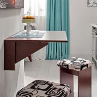 Masă de bucătărie extensibilă Ambianta Tina PAL melaminat/ Sonoma închis